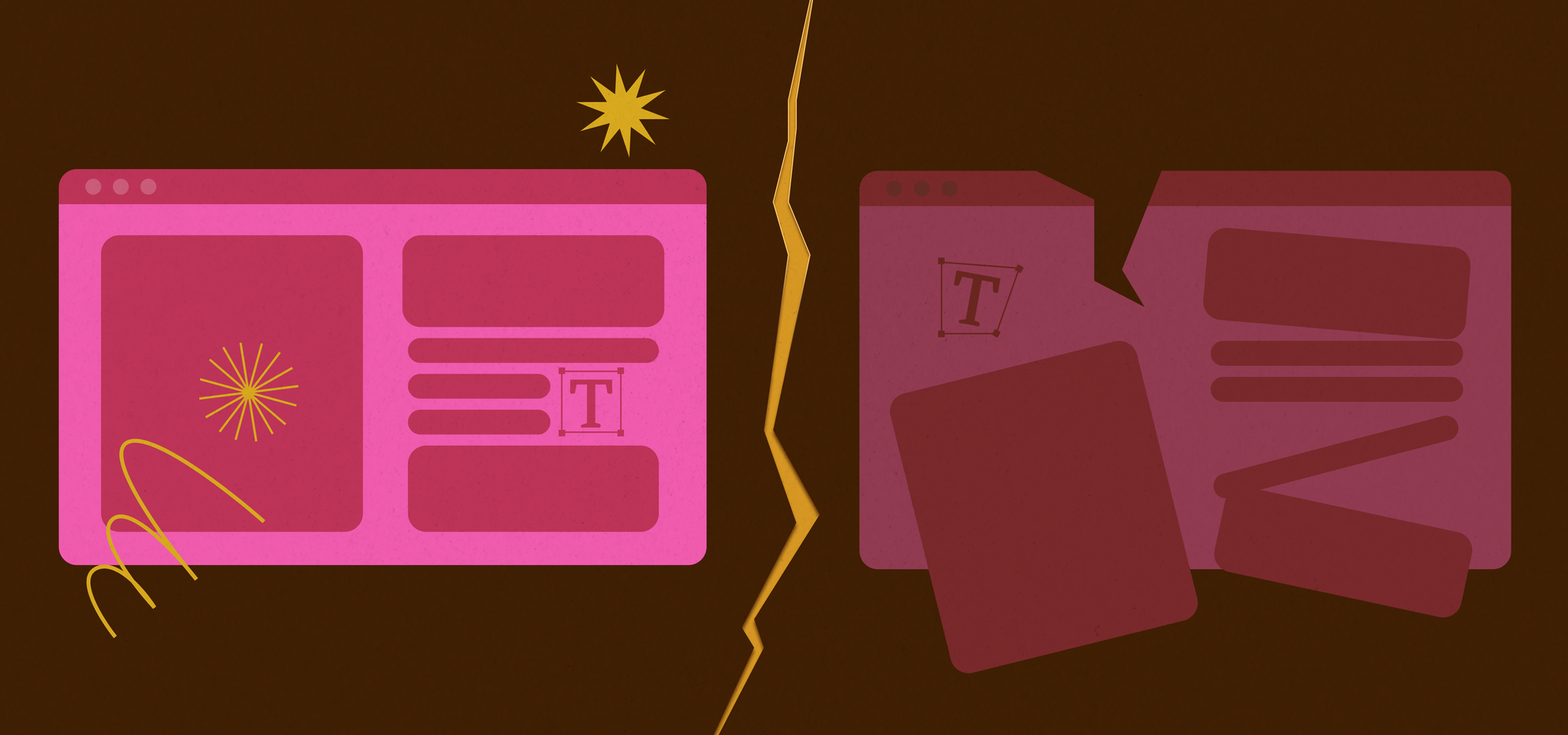 Illustration comparing well-made detail pages to poorly made ones, with the well-made case on the left and the poorly made case on the right.